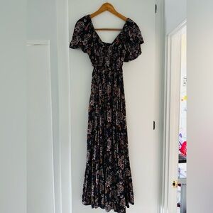 Angie Navy Floral Maxi Dress Size M